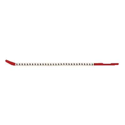 Clip Sleeve Wire Markers, 3 in x 8 1/2 in, "5", Black on White