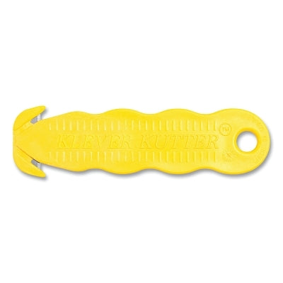 Klever Kutter Safety Cutter, 4-5/8 in L, Straight Blade, Steel, Plastic, Yellow