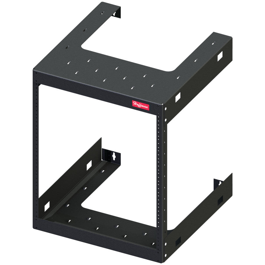 19-in. Fixed Wall-Mount Rack, 16-Gauge Steel, Black, 12 RU, 23 H x 20 W x 20 in. D
