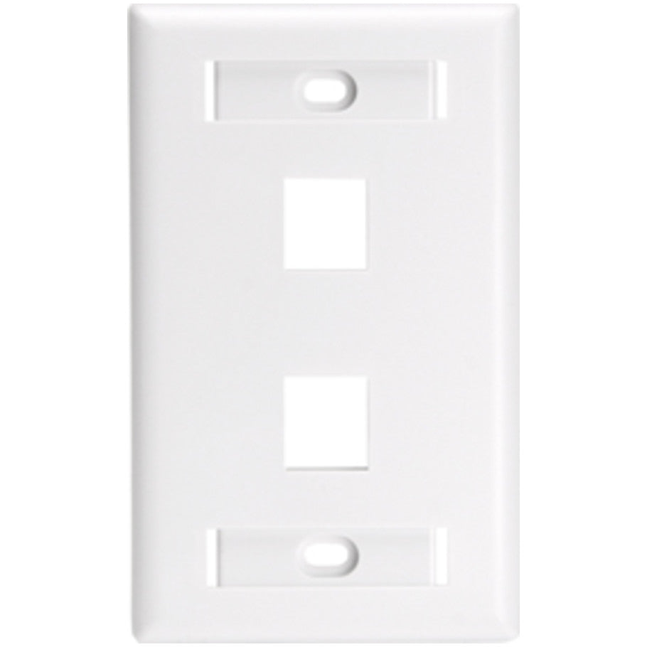 Wall Plate, Large, 1 Gang, (2) Quick-Port, White