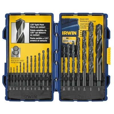 18-pc Black Oxide Sets, 1/16 in - 1/2 in Cut Dia.