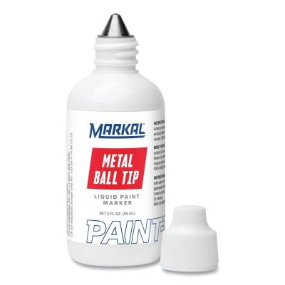 Ball Paint Marker Non-Drip Paint, Red, 1/8 in Tip, Metal Ball Point