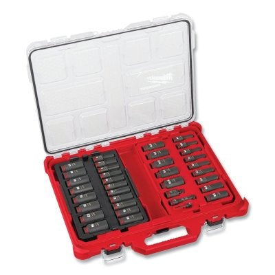 SHOCKWAVE Impact Duty PACKOUT Socket Set, 3/8 in Drive, 36 Pc, SAE/MM