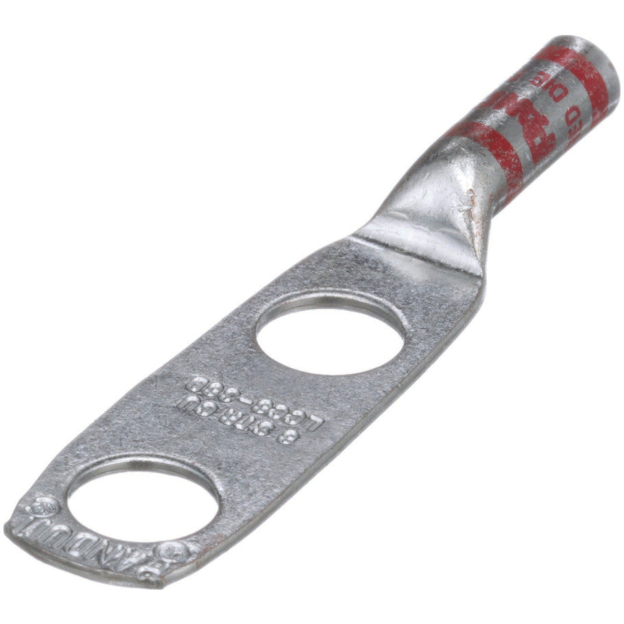 Long Barrel Lug, 2-Hole, 2-3/4 in, Red, 8 AWG