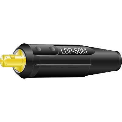 International DINSE Type Machine Plug, 3/8 AWG to 24 AWG Cap, Single-Oval-Point Screw, Black