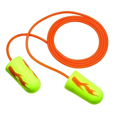 3M 311-1252 E-A-Rsoft Yellow Neon Blasts Foam Earplugs, Polyurethane, Yellow, Corded