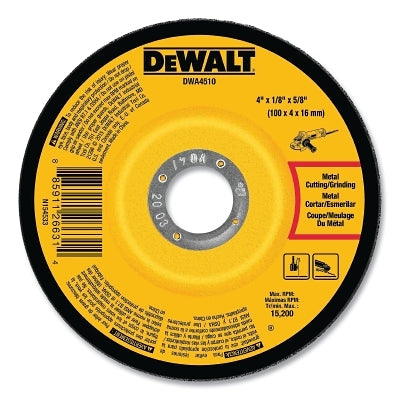 Type 27 Grinding Wheel, 4 in dia, 5/8 in, 15200 RPM, 24 Grit, 1/8 in Thick