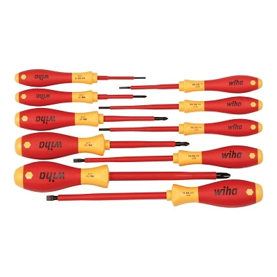 SoftFinish Insulated Screwdriver Set, Metric, Includes 4-Phillips/6-Slotted, 10-Pc