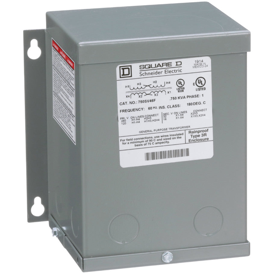 Dry Type Transformer, Buck Boost, General Purpose, 1 Phase, 0.75 kVA, 120 x 240V Primary, 16/32V Secondary, NEMA 1/3R