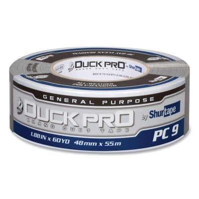 PC 9 Contractor Grade Co-Extruded Duct Tape, 48 mm W x 55 m L, 9 mil, Silver