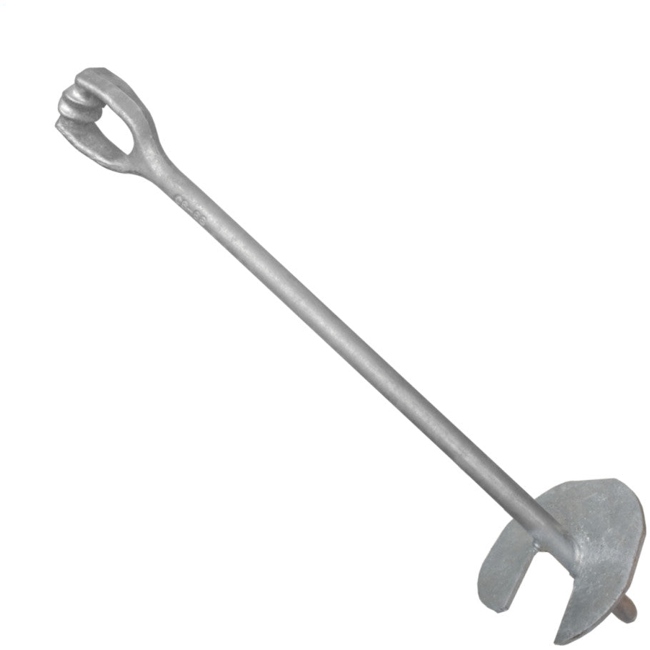 No-Wrench Screw Anchor, (1) 4 in. Dia. Helix, Tripleye Eyenut, Length 54 in., Rod Dia. 0.75 in., Galvanized