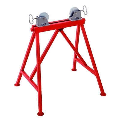 Pipe Stand, 34 in to 36 in High, Adjustable, Steel Rollers