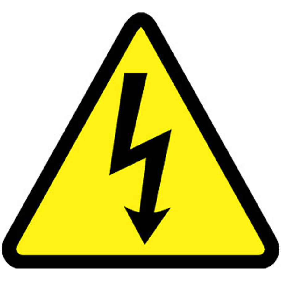 ISO Warning Label, Vinyl Adhesive, 1.5 in. Width, Black/Yellow