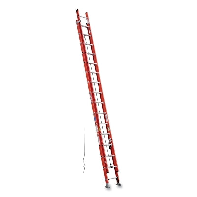 Fiberglass D-Rung Extension Ladder, D6232-2, Type IA, 32 ft L, 19 in W, 300 lb Load Capacity, Orange
