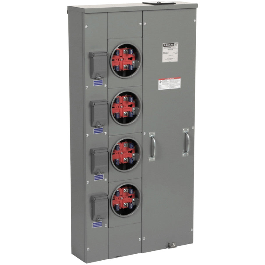 Meter-Pak Meter Center, Ring-Type, 125A, 4-Position, 4-Jaw, For QO Circuit Breakers