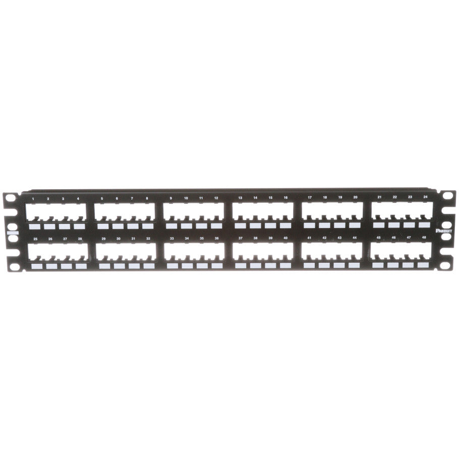Mini-Com Flush Mount Empty Patch Panel, 48-Port, 2 RU