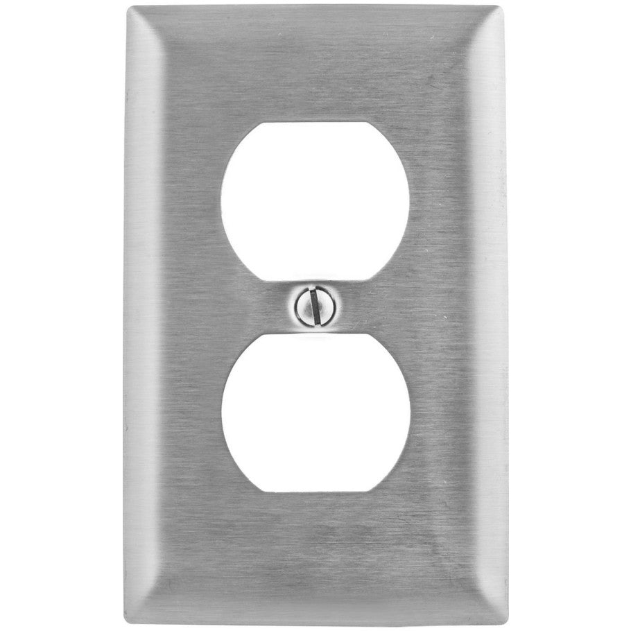 1 Gang Jumbo Duplex Receptacle Stainless Steel Wall Plate