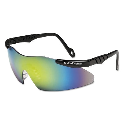 Magnum 3G Safety Glasses, Green Mirror Polycarbonate Lens, Mirror, Black, Nylon, Universal