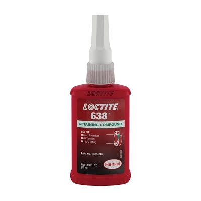 638 Retaining Compound Maximum Strength, 50 mL Bottle, Green, 4500 psi