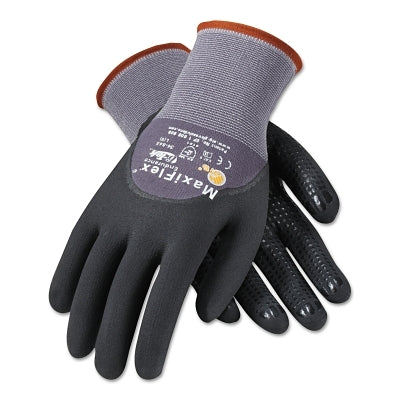 MaxiFlex Endurance MicroFoam Grip/Micro Dot Palm Coated Gloves, X-Large, Black/Gray, Palm, Finger and Knuckle Coated