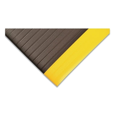 Airug Anti-Fatigue Mat, 410, 3/8 in x 3 ft W x 60 ft L, PVC Foam, Black/Yellow