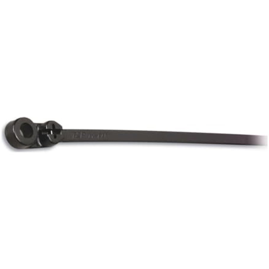 Ty Rap Cable Tie, Weather Resistant, Screw Mount, 14.62 L x 0.19 in. W, Black Nylon, No. 10 Screw Hole