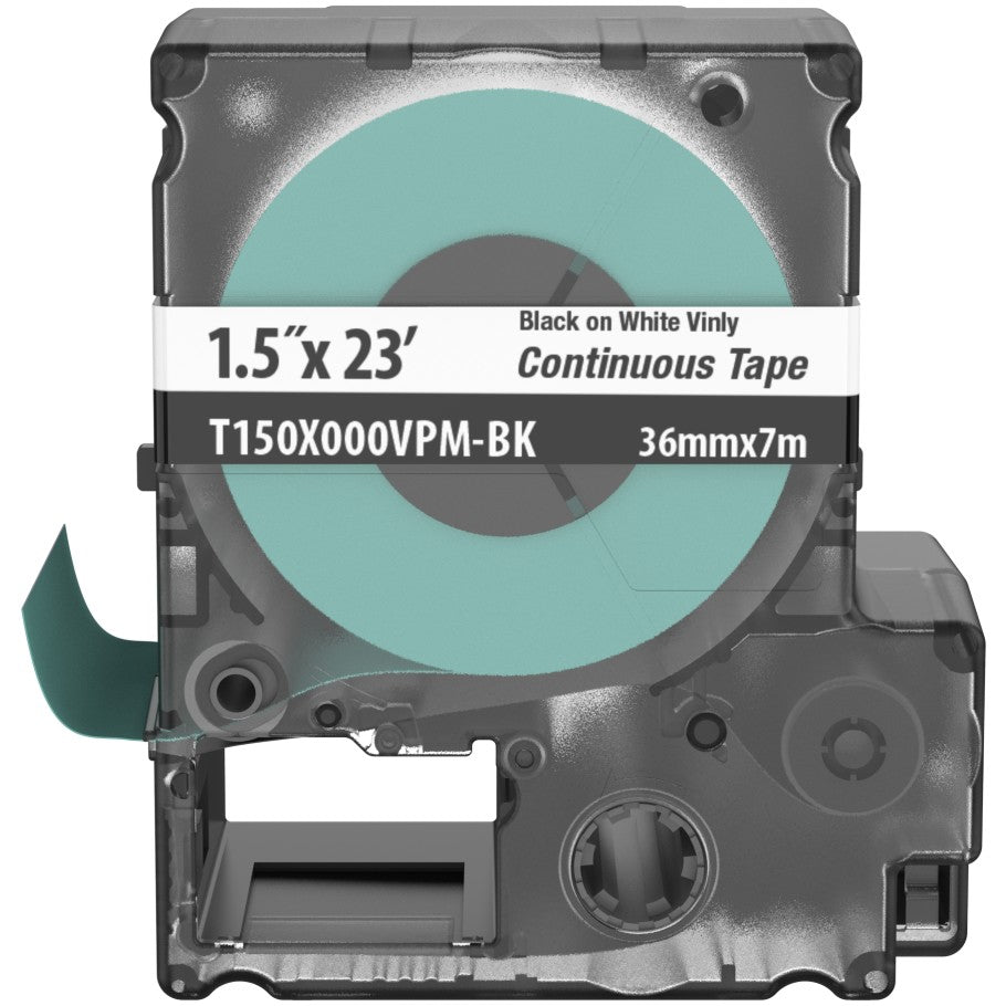 PXE T150X000VPM-BK MP Printer Cont. Tape, Safety   ID, Vinyl, Blk/Wht, 1.5" W