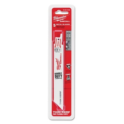 SAWZALL Standard Metal Cutting Blade, 6 in L, 14 TPI, For Scheduled 80 Pipe/Angle Iron, 5 EA/PKG