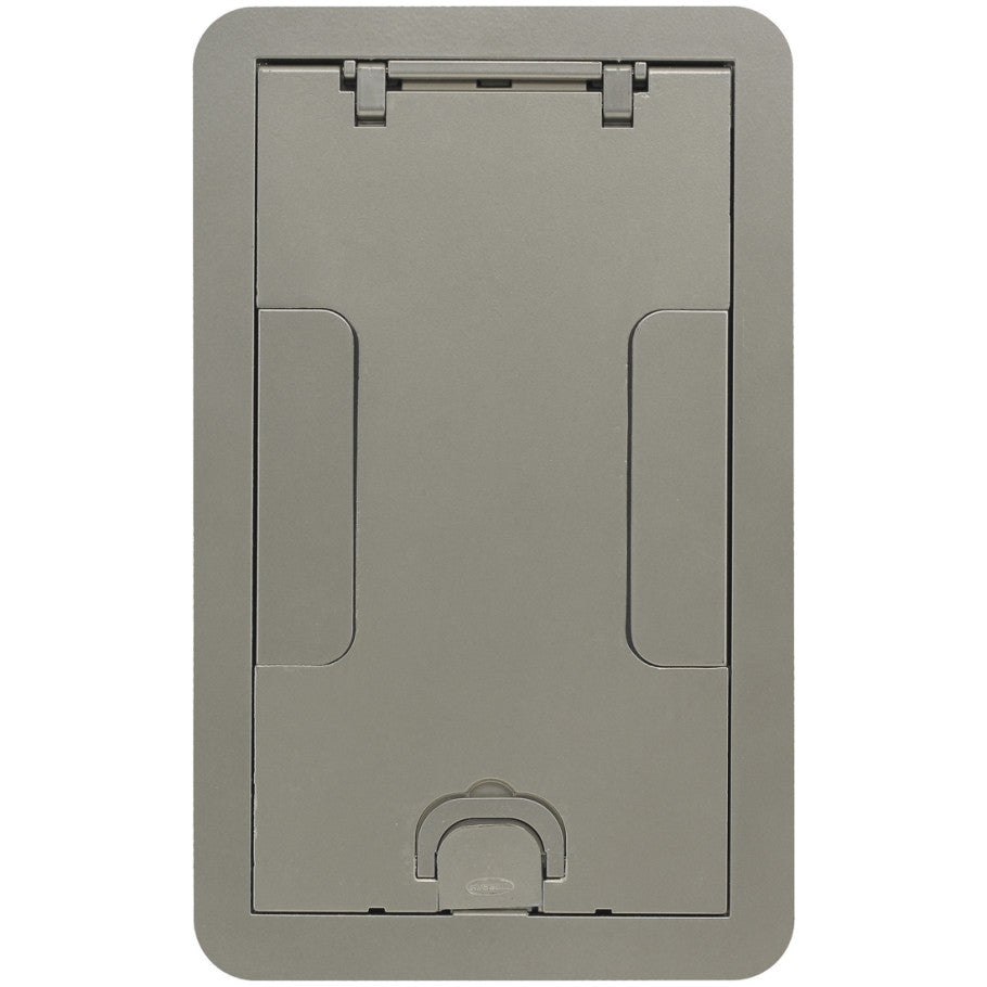 Floor Box Cover, Aluminum, 2 Gang, 4 Gang, 180  176; Opening, Rectangular