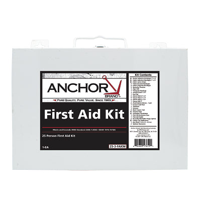 25 Person First Aid Kit, Metal Case, Wall Mount