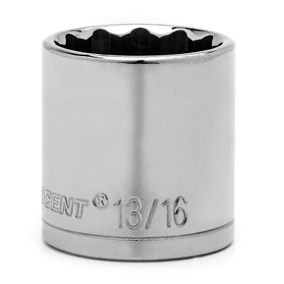12 Point Standard SAE Sockets, 3/8 in Dr, 1/2 in Opening