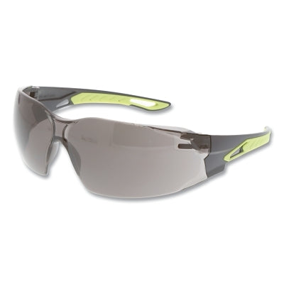 MCR Safety Hulk HK5 Series Safety Glasses, Gray Lens, Duramass Hard Coat, Black/Hivis Lime Polycarbonate/TPR Temple