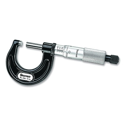 436.1 Outside Micrometer, 436.1XRL-1 Model, 0 in to 1 in Range, 0.001 in Graduation, Ratchet Thimble