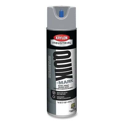 Quik-Mark Solvent-Based Inverted Marking Paint, 17 oz wt, Aerosol Can, APWA Silver