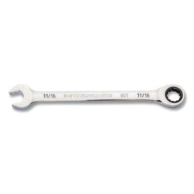 90-Tooth 12 Point Ratcheting Combination Wrench, SAE, 11/16 in