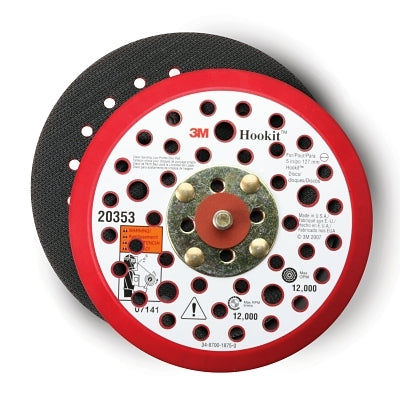 3M 051141-20352 Hookit Low Profile Disc Pad, 5 in dia, Firm Density Rating, Red