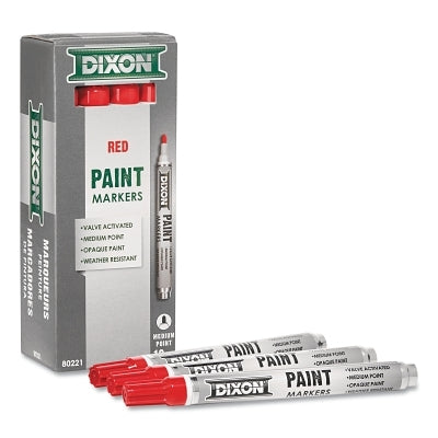Valve Action Paint Marker, 11/16 in Tip, Medium, Red