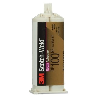 3M 021200-22648 Scotch-Weld Two-Part Epoxy Adhesive, DP100, 1.7 oz, Dou-Pak, Clear