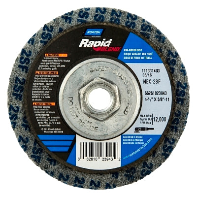 Rapid Finish Bear-Tex Unified Wheel, 4-1/2 x 5/8 in-11, Very Fine, Silicon Carbide, 12000 rpm