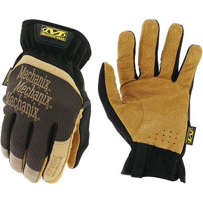 DuraHide FastFit Gloves, Leather/TrekDry, Size 10/Large, Brown/Black/Tan