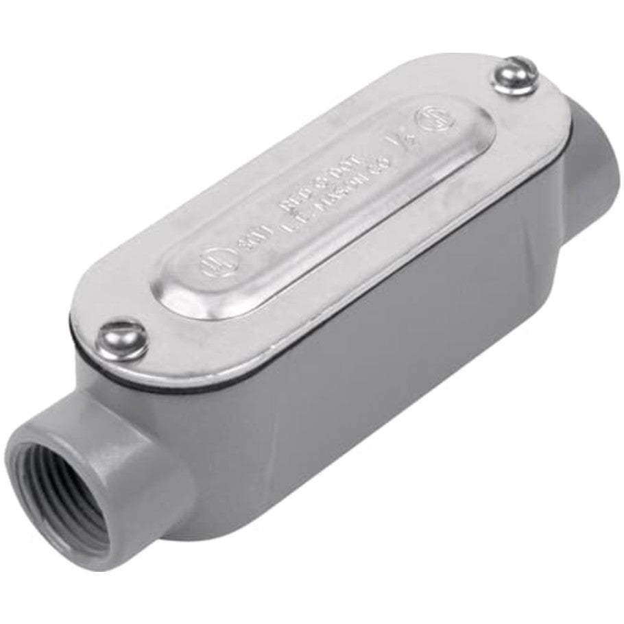 Red Dot D-PAK Aluminum Die Cast Type C Threaded Rigid/IMC Conduit Body With Cover and Gasket, 3/4 Inch