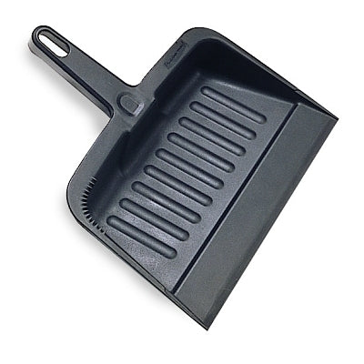Dust Pan, 8-1/4 in W x 12-1/4 in L, Plastic, Charcoal