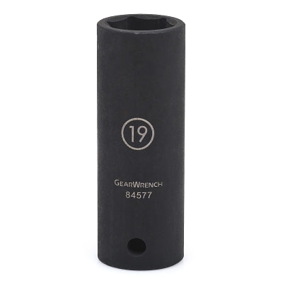 Impact Socket, 1/2 in Drive Size, 25 mm Opening Size, 6-point, Deep Length