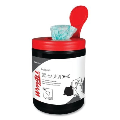 WypAll Waterless Cleaning Wipe, 9-1/2 in w x 12 in L, 50 Sheets/Container