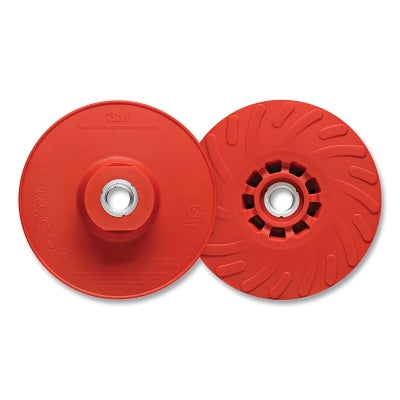 3M 638060-88655 Ribbed Disc Back-Up Pad, 88655, 4.5 in dia, 13300 RPM, Extra Hard, Red