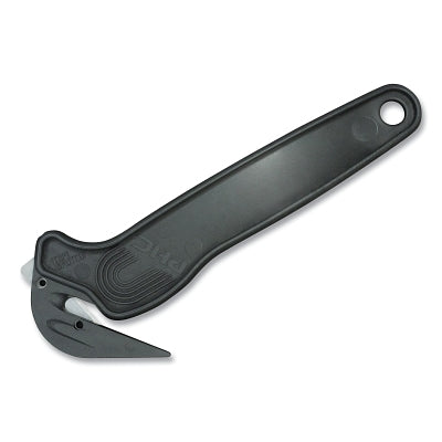Disposable Film Cutter, Recycled, 6.5 in L, Recessed Blade, Carbon Steel, Recycled Plastic Handle, Black