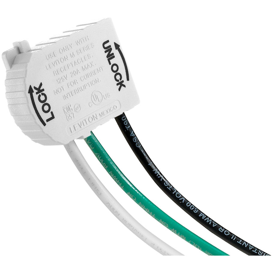 Right Angle Wiring Module, 20A, 125V, For Lev-Lok Receptacles, Almond