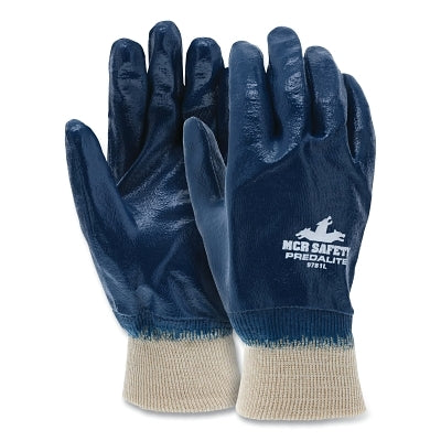Predalite Nitrile Coated Gloves, 9781, Fully Coated, X-Large, Blue/White