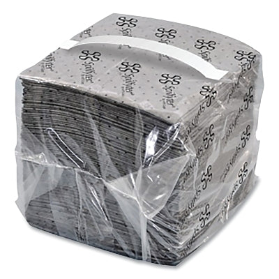 Sorbent Pads and Rolls, 18 in L x 16 in W, Universal, Light, Single-Ply, Gray, Pads, 200 Count