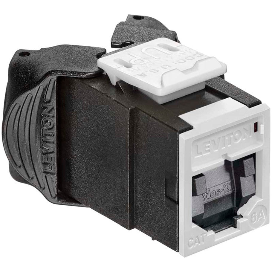 Atlas-X1 Cat 6a Component Rated Shielded QuickPort Connector with Shutters, White